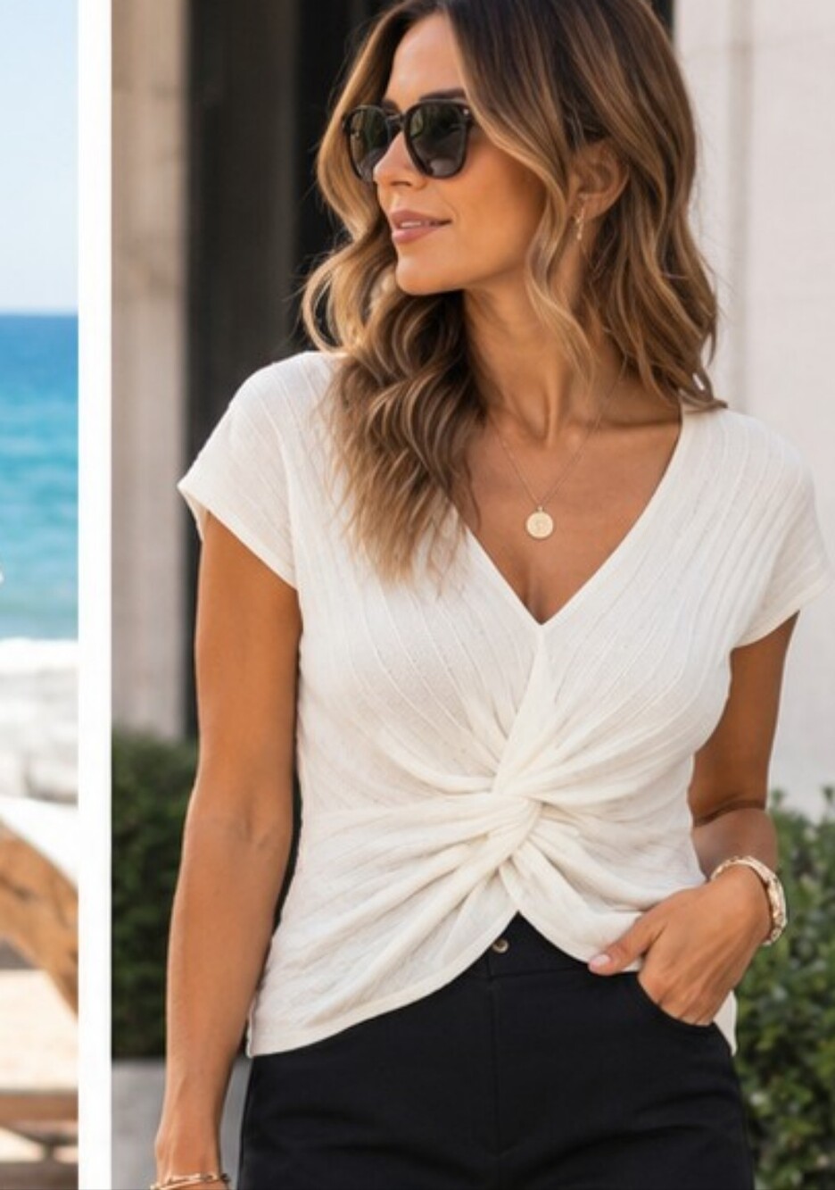 New York&COMPANY Front Twisted Top
